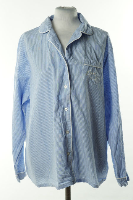 Koszulka piżamowa niebiesko-biała w paski