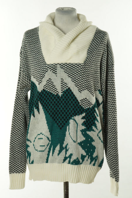 Sweter zielono-czarny