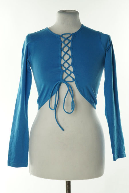 Top niebieski sznurowany