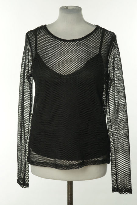 Bluzka czarna z siateczkowy wierzchem