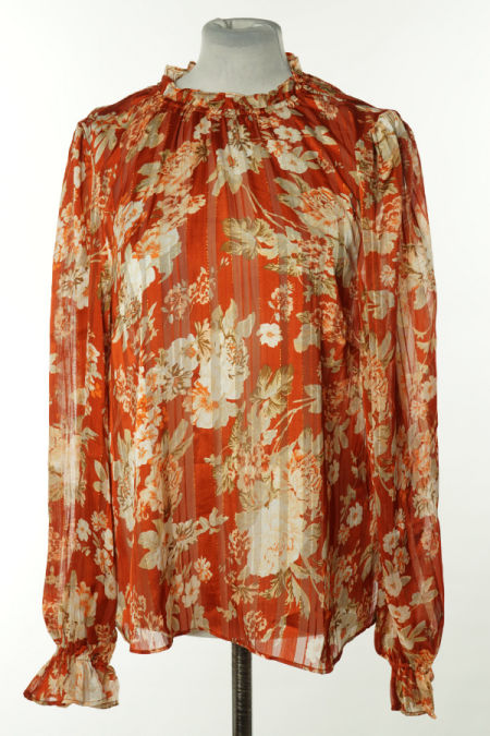 Bluzka pomarańczowa w kwiaty