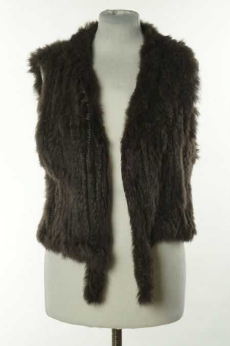 Narzutka brązowa z prawdziwego futra