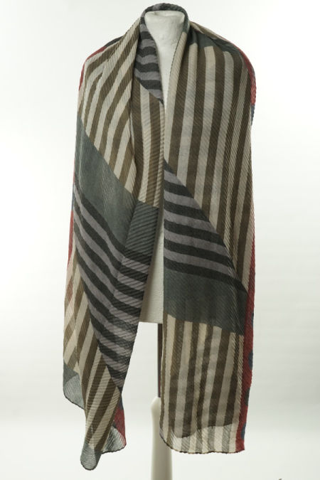 Szalik szaro beżowy w paski