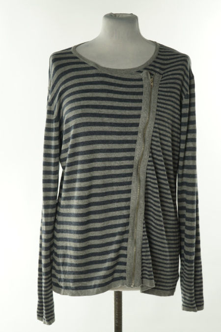 Sweter szaro-granatowy w paski