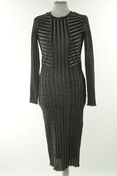 Sukienka ciemnoszara ze srebrną nitką