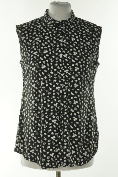 Bluzka czarna w białe kwiatki