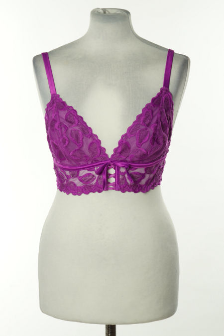 Biustonosz fioletowy koronkowy