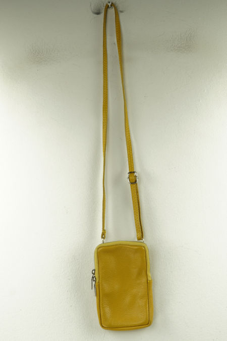 Mała torebka żółta skórzana