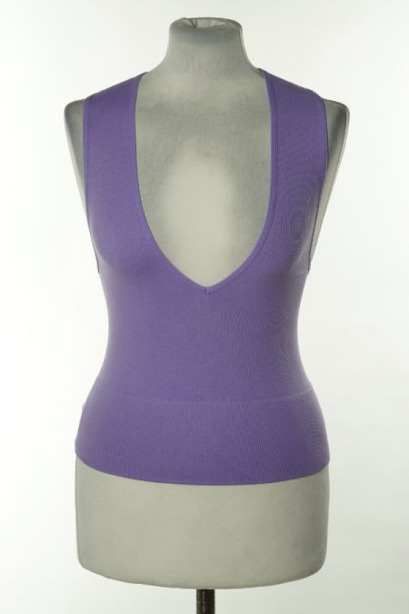 Koszulka fioletowa prążkowana sportowa