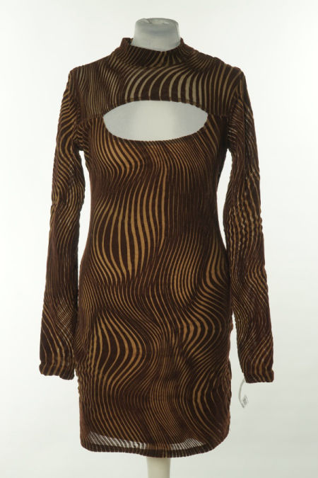 Sukienka brązowo-beżowa