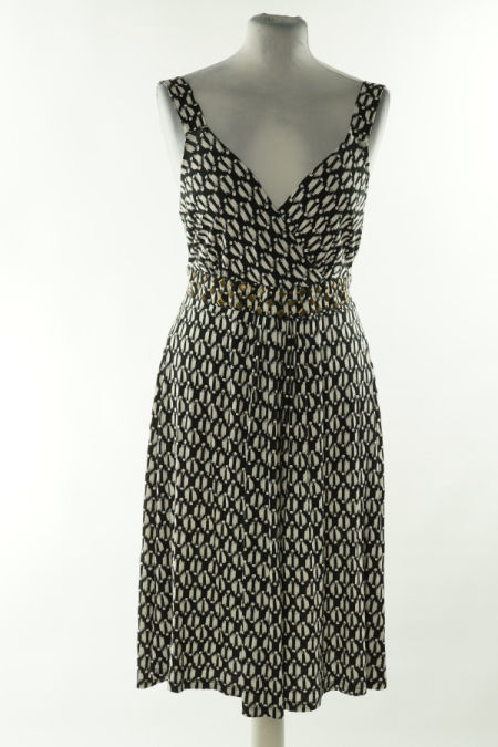 Sukienka czarno - biała na ramiączkach