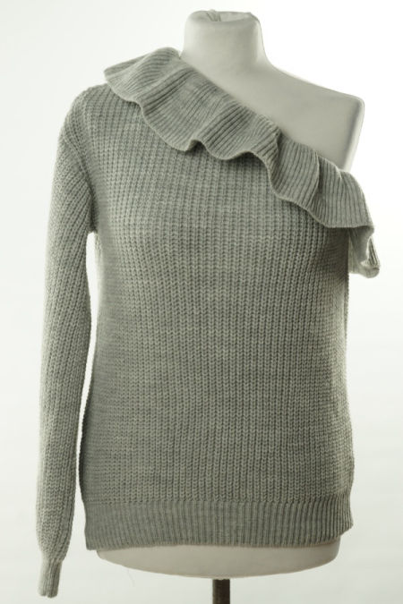Sweter szary na jedno ramię Primark