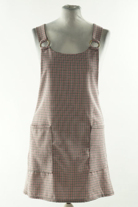 Sukienka ogrodniczka w kolorową kratkę