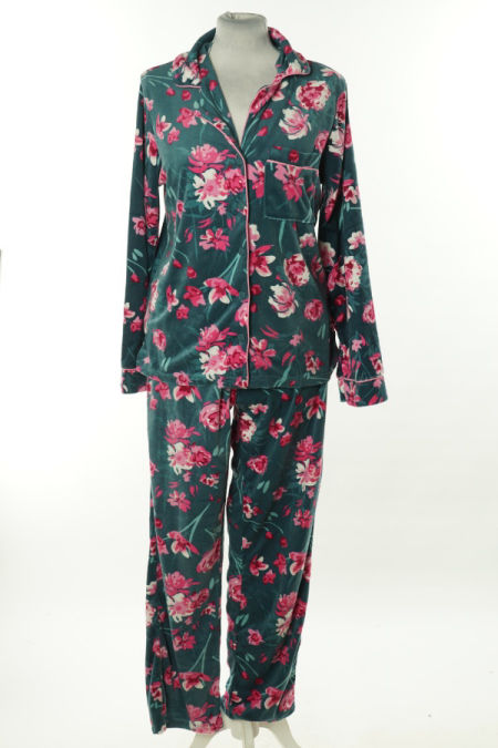 Piżama morska w różowe kwiaty