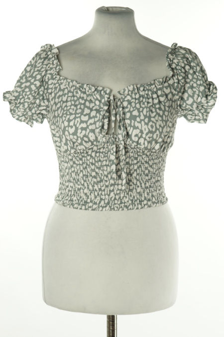 Top zielono-biały w ciapki