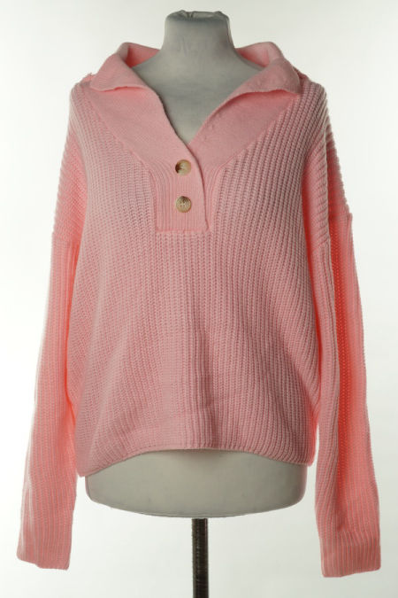 Sweter różowy z kołnierzem