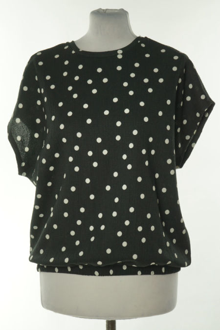 Bluzka czarna w białe grochy
