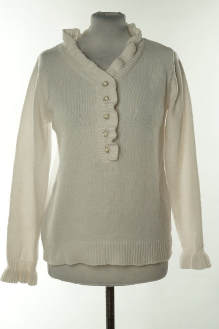 Bluza biała z falbanką