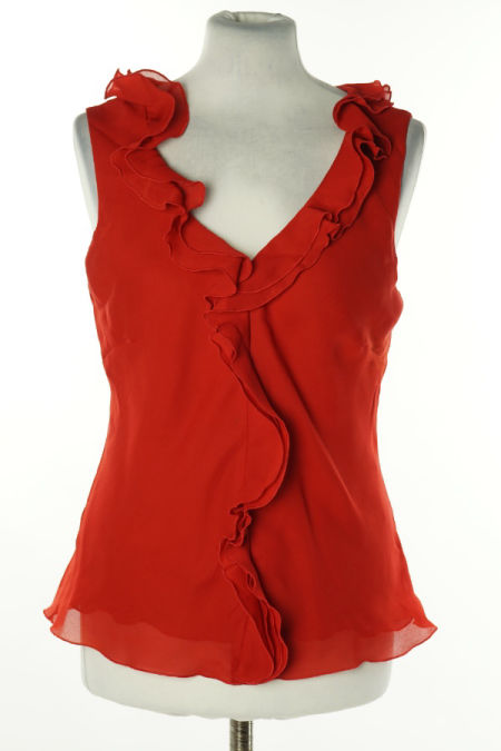 Bluzka czerwona z falbanką