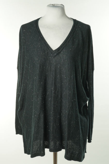 Sweter czarny ze srebrną nitką Mango