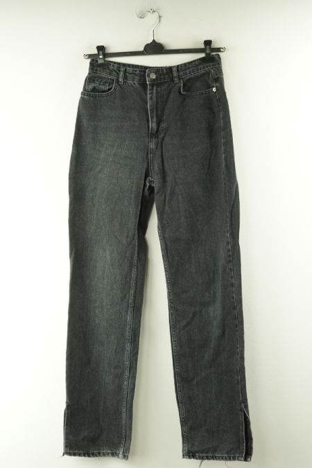 Spodnie czarne jeansowe z szerokimi nogawkami i wysokim stanem