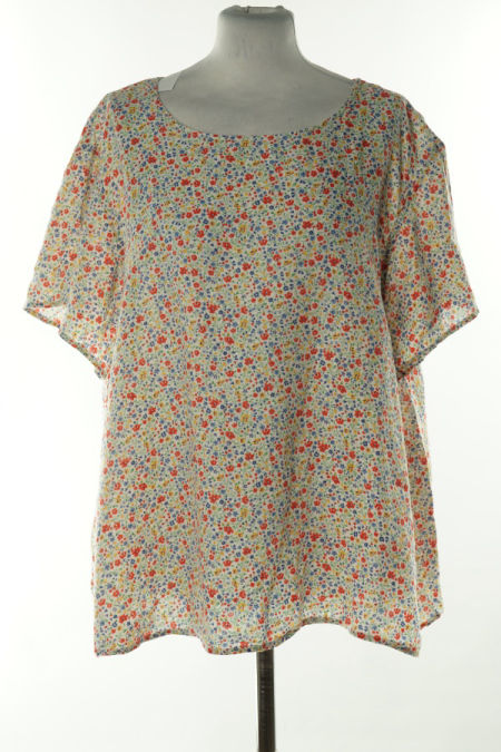 Bluzka biała w kolorowe drobne kwiatki