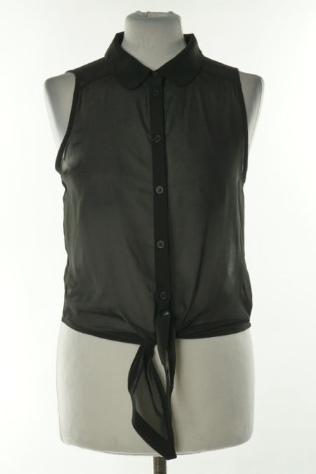 Koszula czarna cienka z wiązaniem