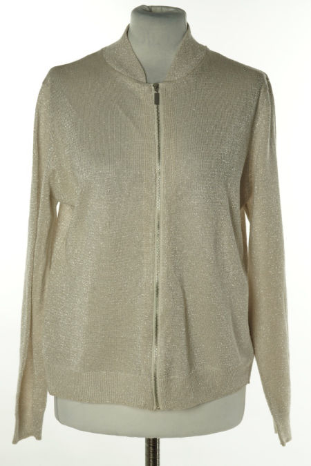 Bluza sweterkowa beżowa ze srebrną nitką