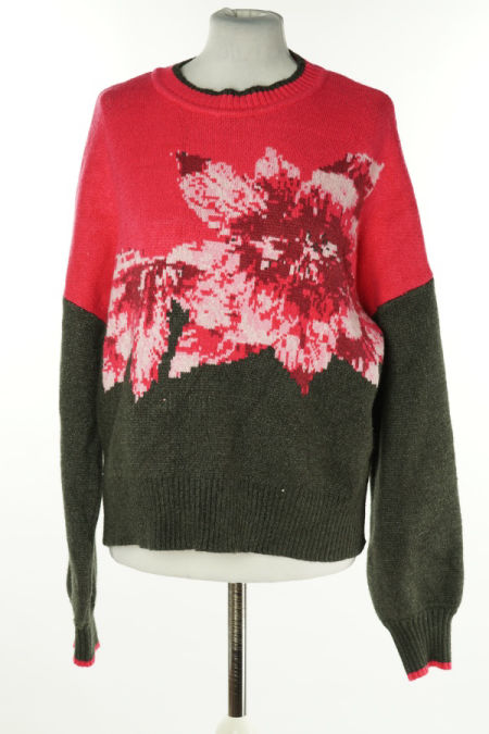 Sweter różowy kwiat