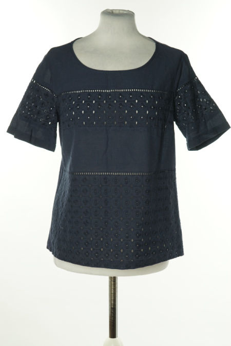 Koszulka granatowa z ażurowymi wstawkami, NEXT