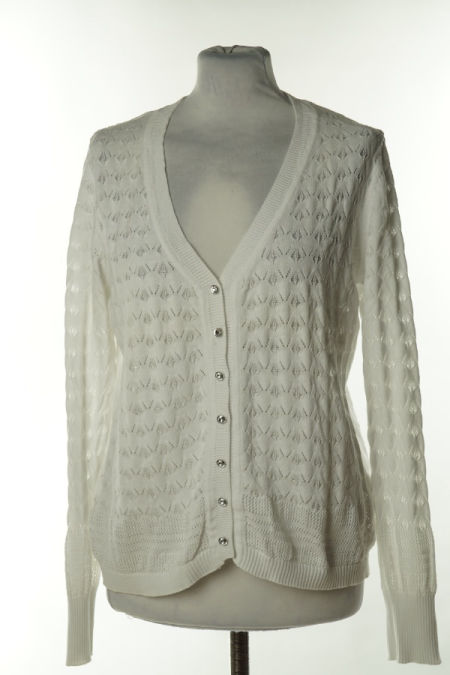 Kardigan biały ażurowy