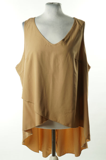 Bluzka beżowa długa na ramiączkach