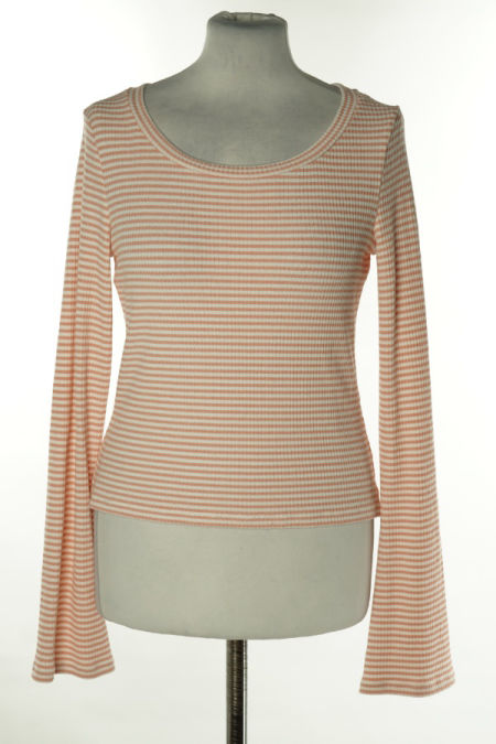 Bluzka biało-łososiowa w paski