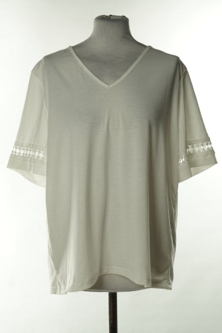 Koszulka biała z ażurowymi wstawkami