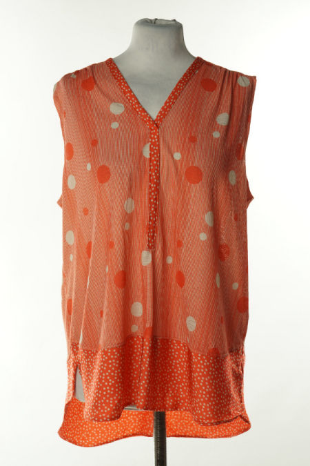 Bluzka czerwona w paski i kropki