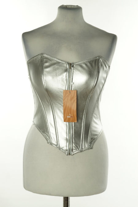 Top gorsetowy srebrny