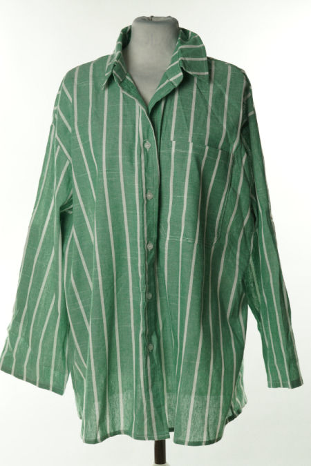 Koszula zielona w białe paski