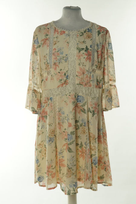 Sukienka beżowa w kwiaty, H&M