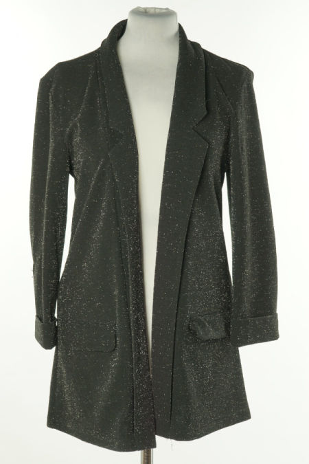 Narzutka marynarkowa czarna ze srebrną nitką