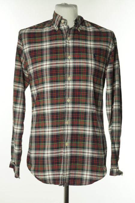 Koszula zielono-bordowa kraciasta