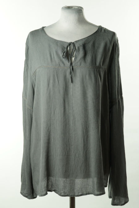 Bluzka zwiewna szara z długim rękawem 