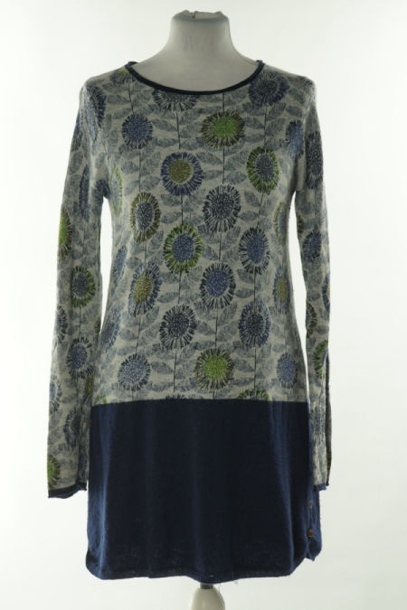 Sukienka szaro-granatowa