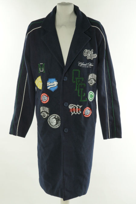 Płaszcz granatowy z nadrukami