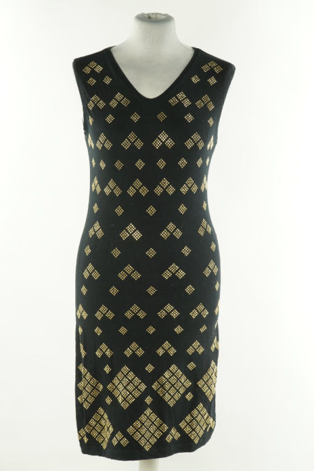 Sukienka czarna w złote romby