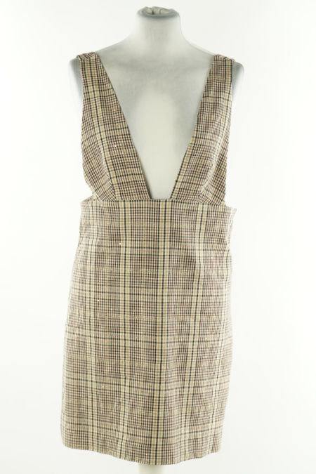 Sukienka beżowa w kratkę, ZARA