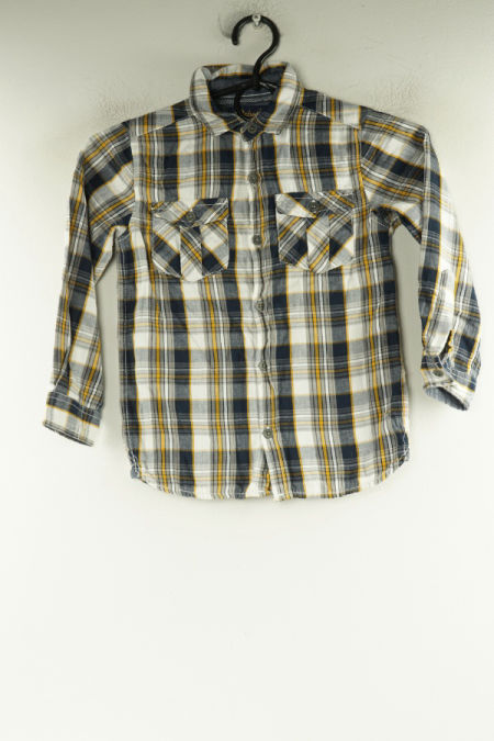 Koszula granatowo-żółta w kratkę