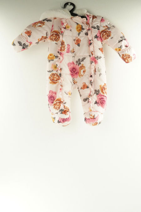 Kombinezon zimowy różowy w kwiaty