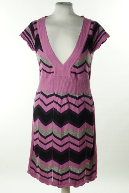Sukienka różowo-fioletowa sweterkowa
