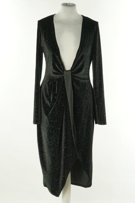 Sukienka czarna welurowa błyszcząca