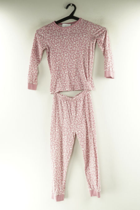 Piżama różowa w białe kwiatki